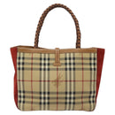 BURBERRY Nova Check Hand Bag PVC Beige Auth EC590-3