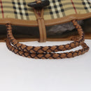 BURBERRY Nova Check Hand Bag PVC Beige Auth EC590-7