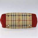 BURBERRY Nova Check Hand Bag PVC Beige Auth EC590-9