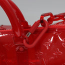 LOUIS VUITTON Monogram Vinyl Keepall Bandouliere 50 Bag Red M41416 Auth ec591SAM-19