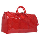 LOUIS VUITTON Monogram Vinyl Keepall Bandouliere 50 Bag Red M41416 Auth ec591SAM-1