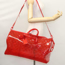 LOUIS VUITTON Monogram Vinyl Keepall Bandouliere 50 Bag Red M41416 Auth ec591SAM-29