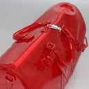 LOUIS VUITTON Monogram Vinyl Keepall Bandouliere 50 Bag Red M41416 Auth ec591SAM-6
