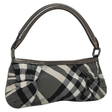 BURBERRY Nova Check Shoulder Bag Nylon Gray Auth EC594