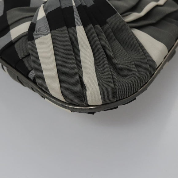 BURBERRY Nova Check Shoulder Bag Nylon Gray Auth EC594