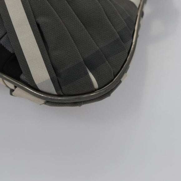 BURBERRY Nova Check Shoulder Bag Nylon Gray Auth EC594