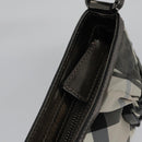 BURBERRY Nova Check Shoulder Bag Nylon Gray Auth EC594-17