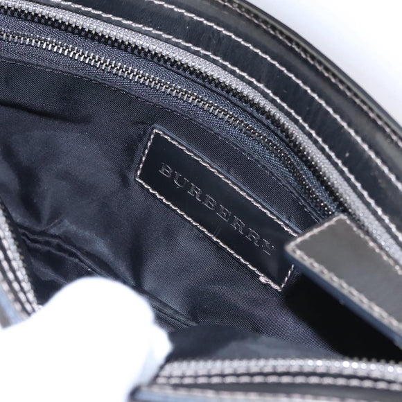 BURBERRY Nova Check Shoulder Bag Nylon Gray Auth EC594