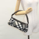 BURBERRY Nova Check Shoulder Bag Nylon Gray Auth EC594-23