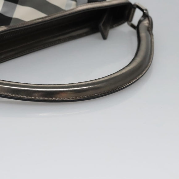 BURBERRY Nova Check Shoulder Bag Nylon Gray Auth EC594