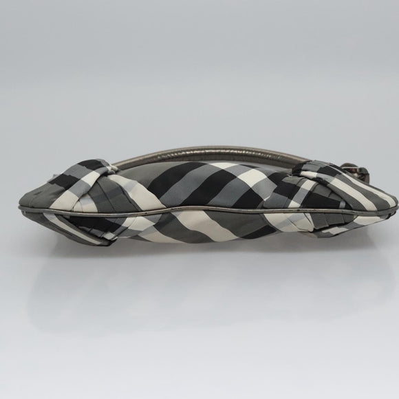 BURBERRY Nova Check Shoulder Bag Nylon Gray Auth EC594