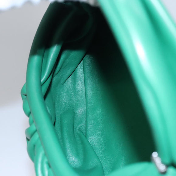 BOTTEGA VENETA Chain Shoulder Bag Leather Green Auth EC599V