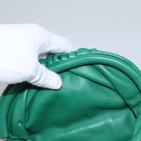 BOTTEGA VENETA Chain Shoulder Bag Leather Green Auth EC599V