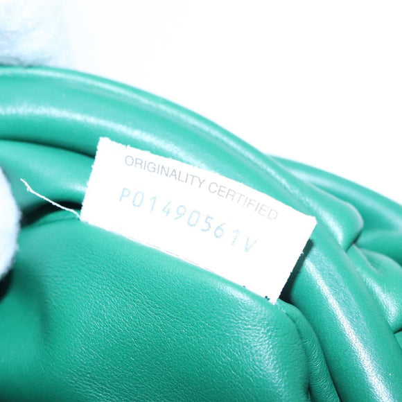 BOTTEGA VENETA Chain Shoulder Bag Leather Green Auth EC599V