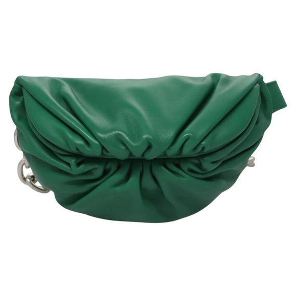 BOTTEGA VENETA Chain Shoulder Bag Leather Green Auth EC599V