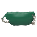 BOTTEGA VENETA Chain Shoulder Bag Leather Green Auth EC599V-2