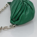 BOTTEGA VENETA Ketten-Schultertasche Leder Grün Auth EC599V-4