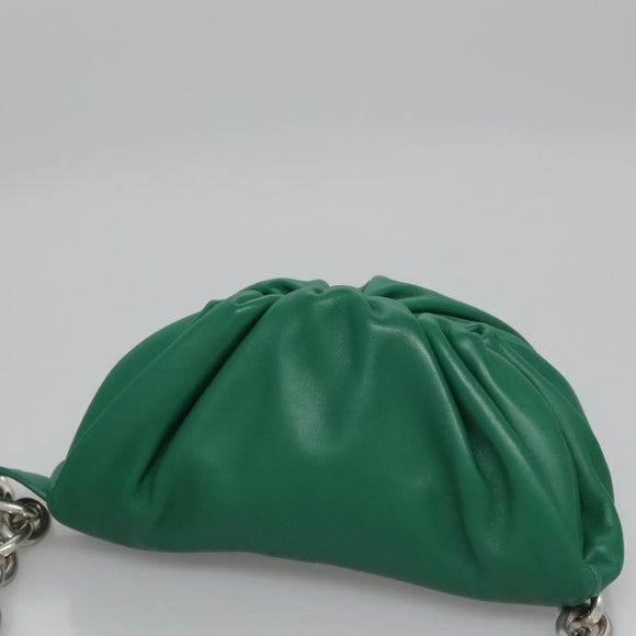 BOTTEGA VENETA Chain Shoulder Bag Leather Green Auth EC599V