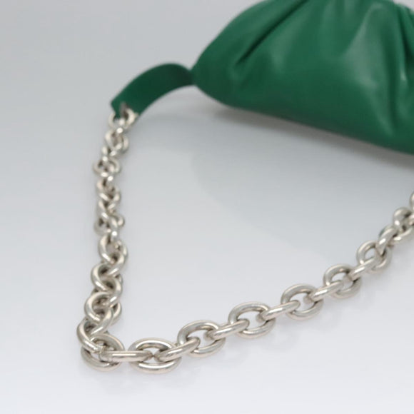 BOTTEGA VENETA Chain Shoulder Bag Leather Green Auth EC599V