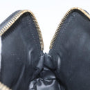 CELINE Macadam Canvas Pouch PVC Leather Black Gold Auth EC600V-17