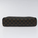 CELINE Macadam Canvas Pouch PVC Leather Black Gold Auth EC600V-6