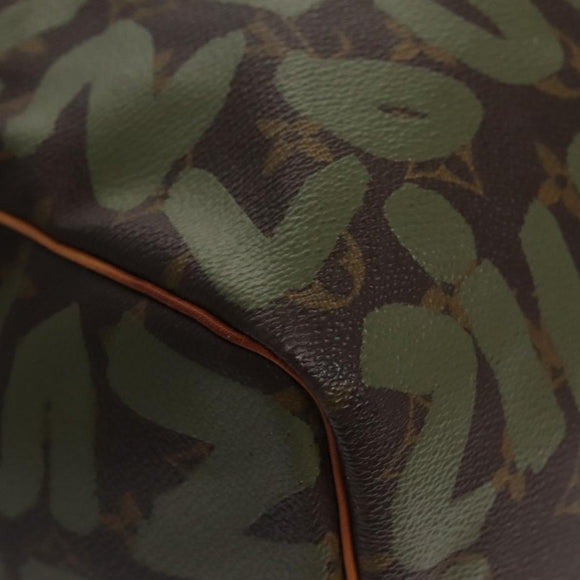 LOUIS VUITTON Monogram graffiti Keepall 50 Boston Bag Khaki M92196 Auth EC602AV