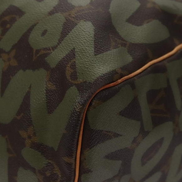 LOUIS VUITTON Monogram graffiti Keepall 50 Boston Bag Khaki M92196 Auth EC602SAV