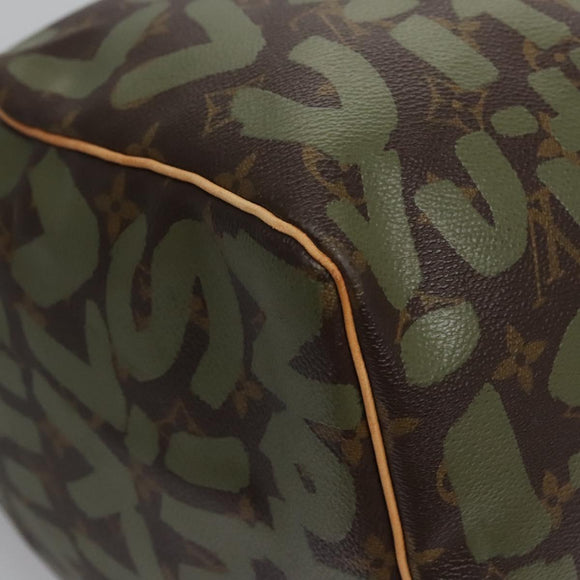 LOUIS VUITTON Monogram graffiti Keepall 50 Boston tas Khaki M92196 Auth EC602SAV