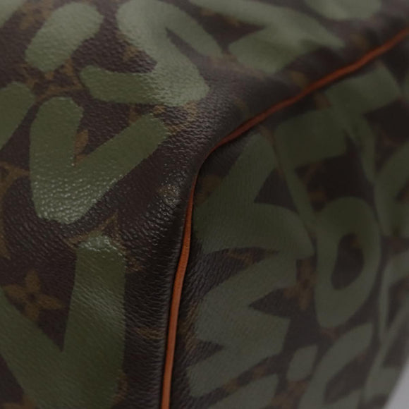 LOUIS VUITTON Monogram graffiti Keepall 50 Boston tas Khaki M92196 Auth EC602SAV