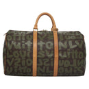 LOUIS VUITTON Monogram graffiti Keepall 50 Boston Bag Khaki M92196 Auth EC602AV-2