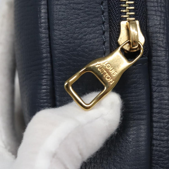 LOUIS VUITTON LV Squared Double Phone Pouch Blue M81060 LV Auth EC603A