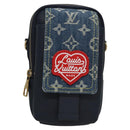 LOUIS VUITTON LV Squared Double Phone Pouch Blue M81060 LV Auth EC603A-13