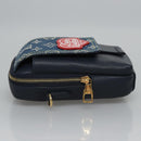 LOUIS VUITTON LV Squared Double Phone Pouch Blue M81060 LV Auth EC603A-4