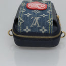 LOUIS VUITTON LV Squared Double Phone Pouch Blue M81060 LV Auth EC603A-5