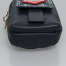 LOUIS VUITTON LV Squared Double Phone Pouch Blue M81060 LV Auth EC603A-6