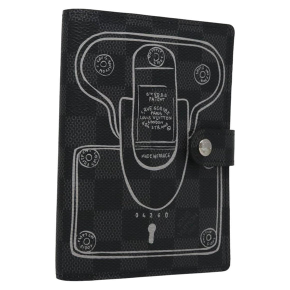 LOUIS VUITTON Damier Graphite Agenda PM Day Planner Cover R20030 LV Auth EC610