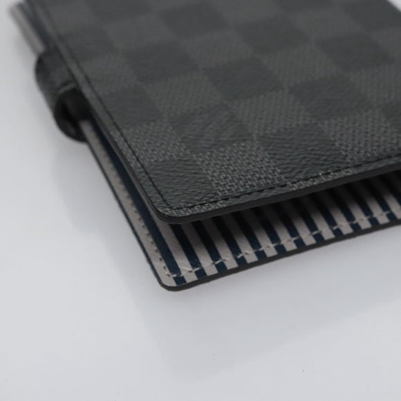 LOUIS VUITTON Damier Graphite Agenda PM Day Planner Cover R20030 LV Auth EC610