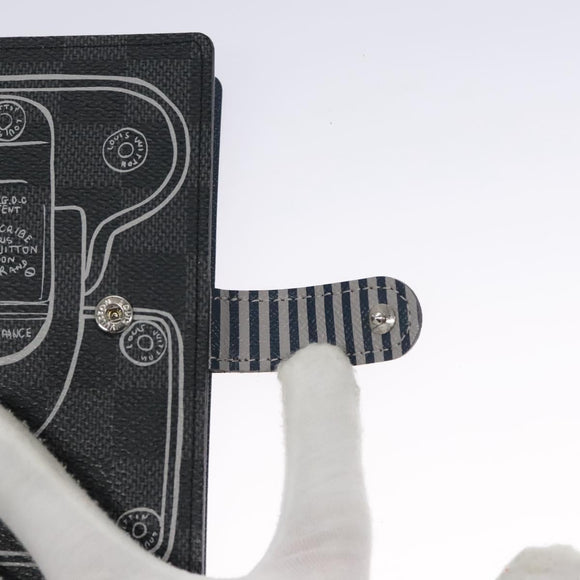 LOUIS VUITTON Damier Graphite Agenda PM Day Planner Cover R20030 LV Auth EC610