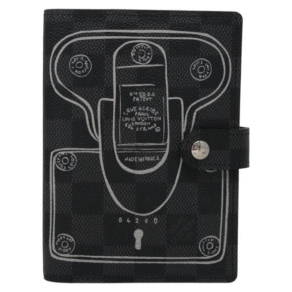 LOUIS VUITTON Damier Graphite Agenda PM Day Planner Cover R20030 LV Auth EC610
