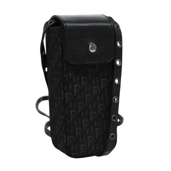 Christian Dior Trotter Canvas Shoulder Pouch Black Auth EC611V