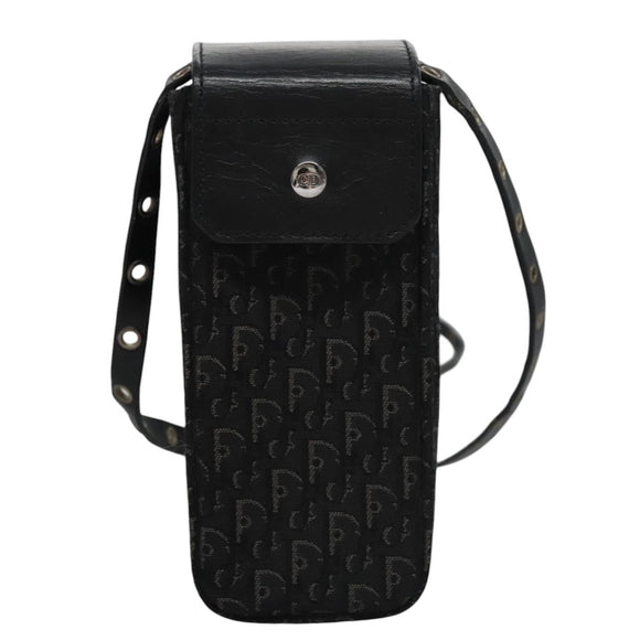 Christian Dior Trotter Canvas Shoulder Pouch Black Auth EC611V