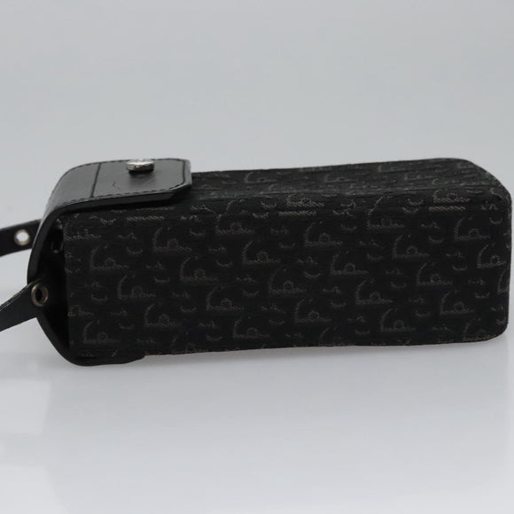 Christian Dior Trotter Canvas Shoulder Pouch Black Auth EC611V