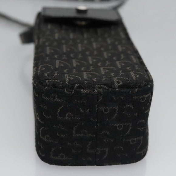 Christian Dior Trotter Canvas Shoulder Pouch Black Auth EC611V