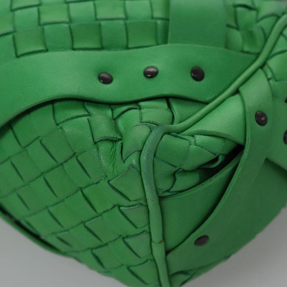 BOTTEGAVENETA INTRECCIATO Shoulder Bag Leather Green Auth EC612V