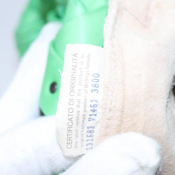 BOTTEGAVENETA INTRECCIATO Shoulder Bag Leather Green Auth EC612V