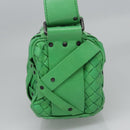 BOTTEGAVENETA INTRECCIATO Shoulder Bag Leather Green Auth EC612V-4