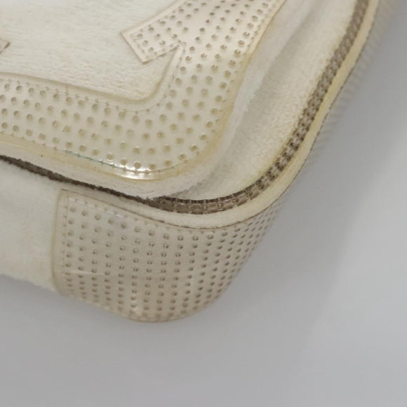 CHANEL Chain Shoulder Bag pile White CC Auth EC613