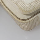 CHANEL Chain Shoulder Bag pile White CC Auth EC613-12