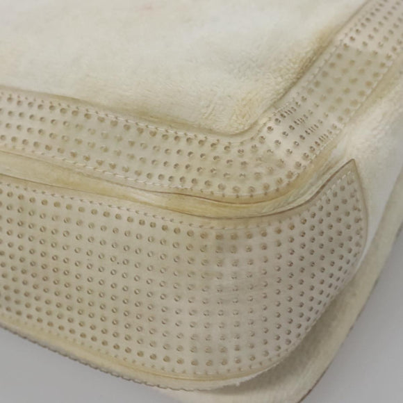 CHANEL Chain Shoulder Bag pile White CC Auth EC613