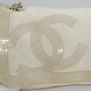 CHANEL Chain Shoulder Bag pile White CC Auth EC613-15